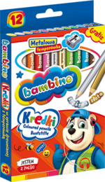 Kredki BAMBINO 12 kolorów złota kredka 13