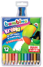 Kredki BAMBINO 12 kolorów złota kredka 20