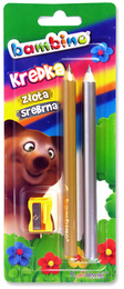 Kredki BAMBINO, złota i srebrna 2szt 4