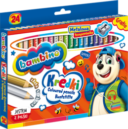 Kredki BAMBINO w drewnianej oprawie 24 kolory 4