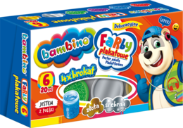 Farby plakatowe brokatowe BAMBINO 6 kolorów  3