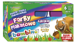 Farby plakatowe brokatowe BAMBINO 6 kolorów  4