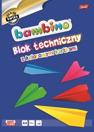 Blok techniczny 10k kolorowe kartki BAMBINO 4