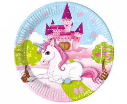 Talerzyki papierowe KONIK UNICORN jednorożec 2