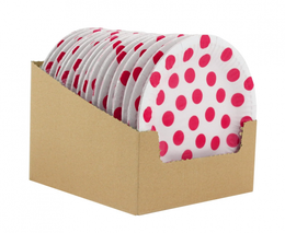 Talerzyki papierowe groszki magenta 18cm 2