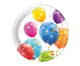 Talerzyki papierowe BALONY 19,5cm 2