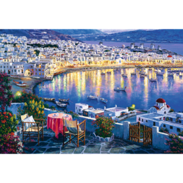 Puzzle 1500 Mykanos o zachodzie słońca GRECJA 2