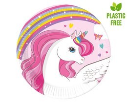 Talerzyki papierowe KONIK UNICORN jednorożec 20cm 2