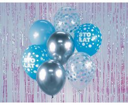 Balony bukiet srebrno-niebieski 7szt 3