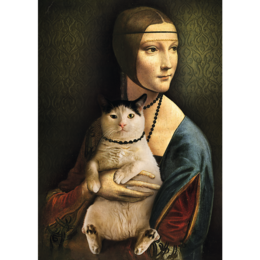 Puzzle 1000 DAMA Z KOTEM  2