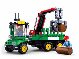 Klocki Sluban TRAKTOR DO PRZEWOZU DREWNA 3