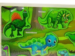 Układanka drewniana DINOZAURY 4