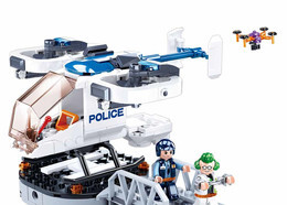 Klocki Sluban POLICJA helikopter z dronem 3