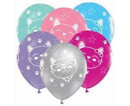 Balony z nadrukiem KOTY 5szt 2