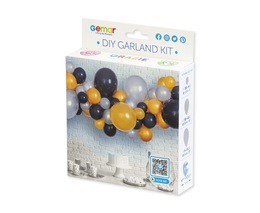 Girlanda balonowa DIY Srebrno-złoto-czarna, 65 balonów + taśma 2