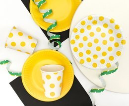Talerzyki papierowe żółte 18cm 3