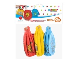 Balony ZWIERZĘTA  piłki z gumką, 3 szt. 2