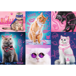 Puzzle 1000 Super koty Neon Color Line  2
