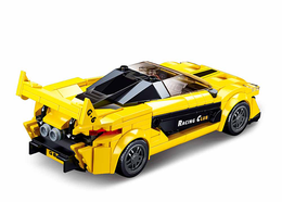 Klocki Sluban auto wyścigowe żółte Model Bricks 9