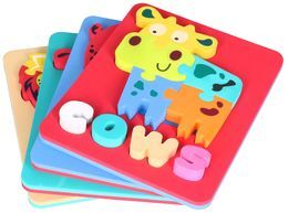 Puzzle piankowe ZWIERZĘTA z literkami 4
