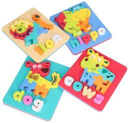 Puzzle piankowe ZWIERZĘTA z literkami 2
