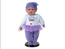Lalka bobas 40cm mówi, śpiewa, fioletowo-białe ubranko PRINCESS 5