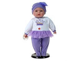 Lalka bobas 40cm mówi, śpiewa, fioletowo-białe ubranko PRINCESS 2