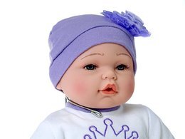 Lalka bobas 40cm mówi, śpiewa, fioletowo-białe ubranko PRINCESS 3