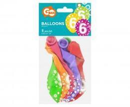 Balony z cyframi 6 na urodziny 5szt 3