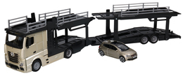 Laweta Mercedes-Benz Actros TIR Burago model metalowy + VW Polo Gti 2