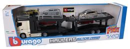 Laweta Mercedes-Benz Actros TIR Burago model metalowy + VW Polo Gti 6