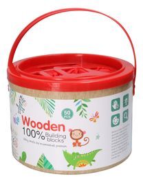 Klocki DREWNIANE 50el wiaderko sorter EKO 2