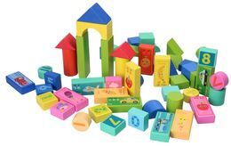 Klocki DREWNIANE 50el wiaderko sorter EKO 4