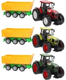 Traktor z przyczepą żółtą 3