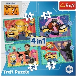 Puzzle 4w1 Zwariowane MINIONKI 2