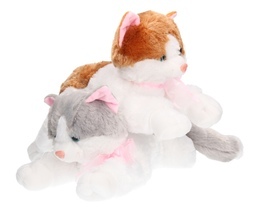 Maskotka KOT leżący z głosem 53cm miauczy 2