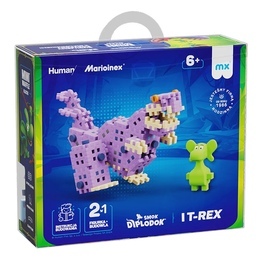 Klocki konstrukcyjne WAFLE MINI Smok Diplodok i T-Rex 6
