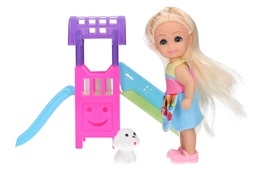 Lalka mini + zjeżdżalnia piesek 5