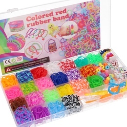 RAINBOW LOOM BANDS, magiczne gumki do zaplatania + koraliki, zawieszki MEGA ZESTAW 7