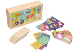 Domino drewniane FARMA gra logiczna 3