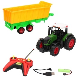 TRAKTOR NA RADIO zdalnie sterowany z żółtą przyczepą 4