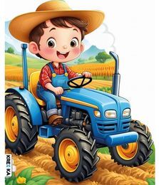 Kolorowanka TRAKTOR Z ROLNIKIEM naklejki 5