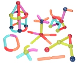 JUMBO klocki magnetyczne 84el w wiaderku 2
