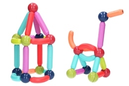 JUMBO klocki magnetyczne 84el w wiaderku 8