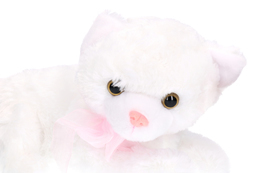Maskotka KOT leżący z głosem 31cm miauczy 2