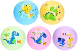 Piłka gumowa DINOZAURY pastelowe kolory 2