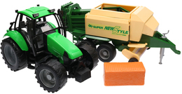 Duży traktor z przyczepą PRASA KOSTKUJĄCA  5