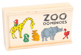 DOMINO DREWNIANE Zwierzątka gra logiczna 2