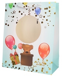 Torebka prezentowa MIŚ I BALONY 32x26x12cm 4