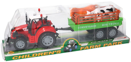 Traktor z przyczepą i zwierzętami  2